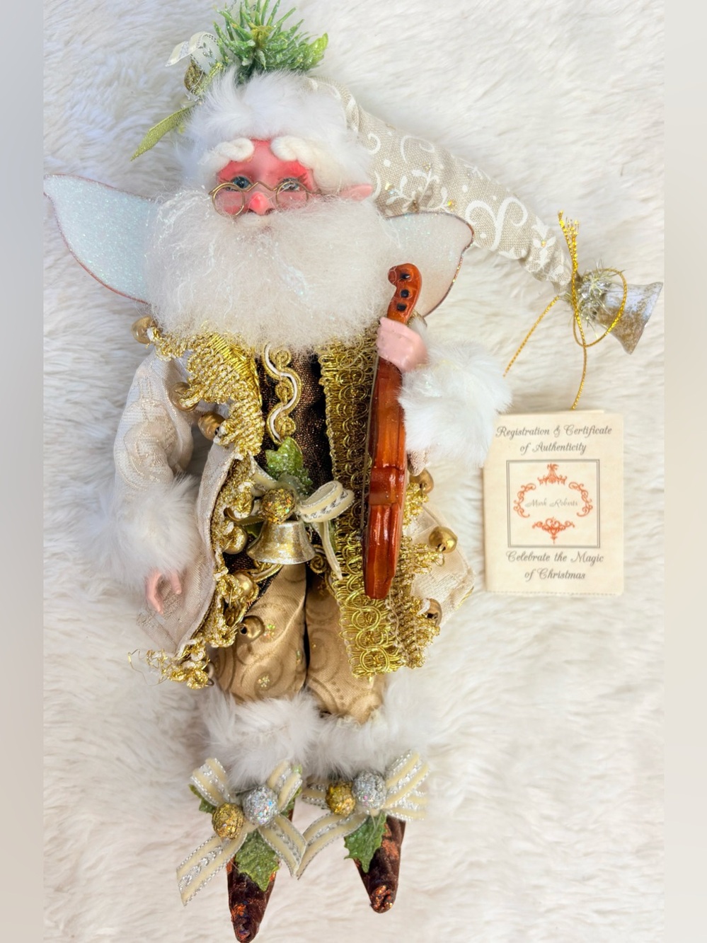 Rare Mark Roberts Aspen Lodge Fiddler Fairy Christmas Elf Ornament Numbered